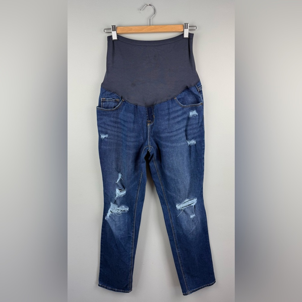 Old Navy Dark Blue Distressed Maternity Jeggings